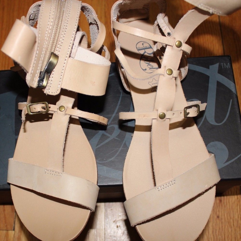 MODERN REBEL BEIGE HEIGHTON GLADIATOR SANDAL